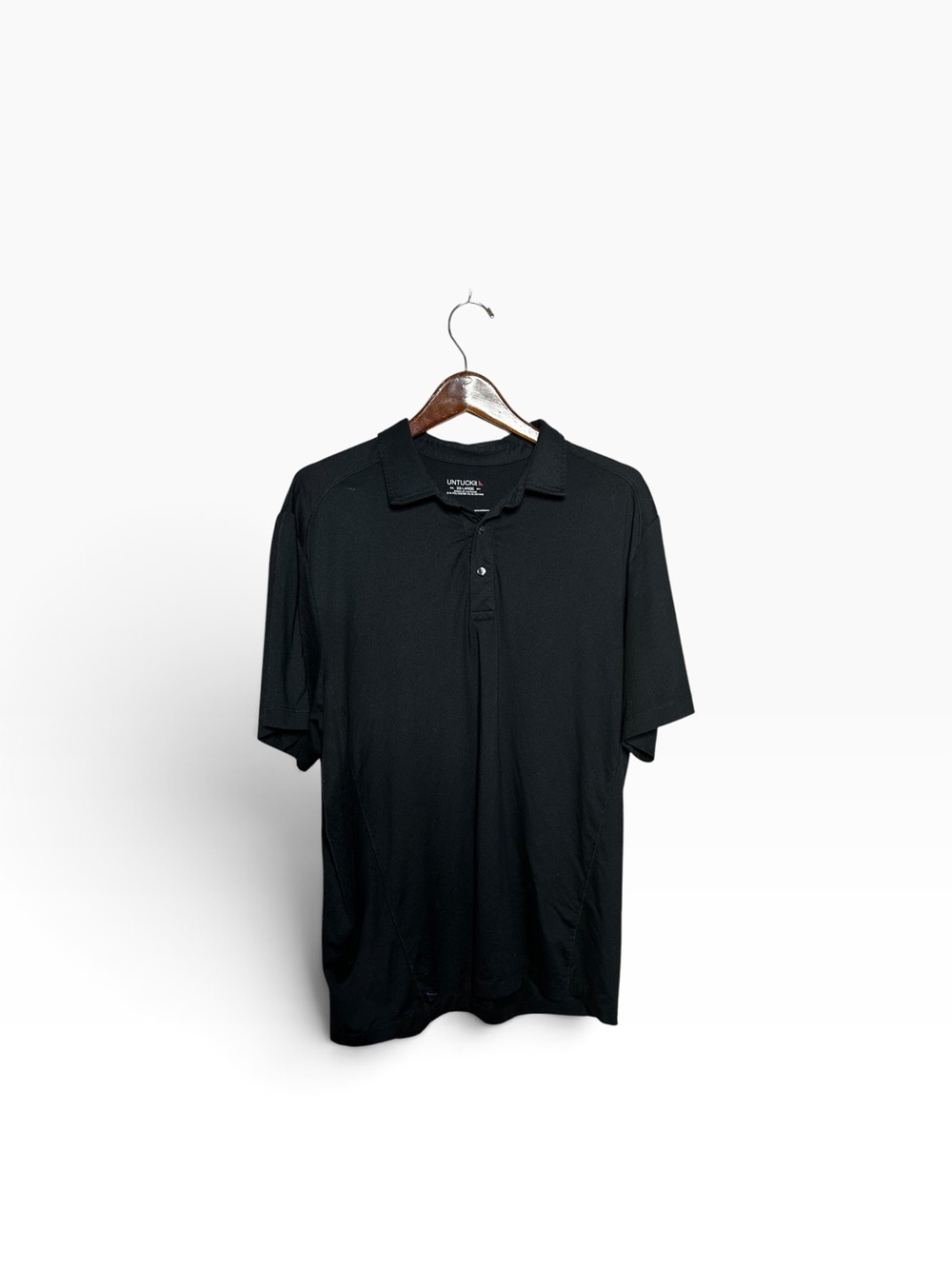 UNTUCKit Men's XXL Black Performance Short Sleeve Polo Shirt Stretch